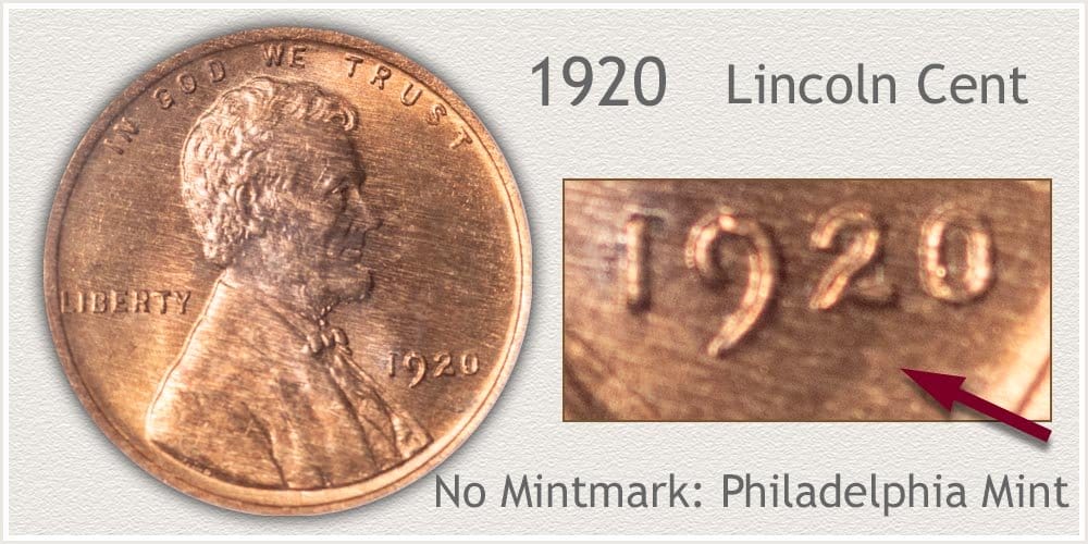 1920 No Mint mark Lincoln wheat penny 