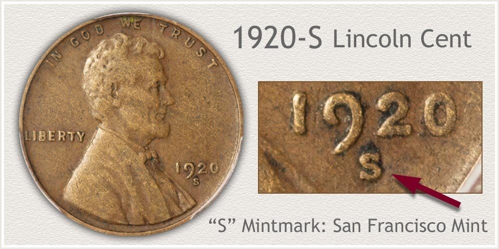1920 S Lincoln wheat penny