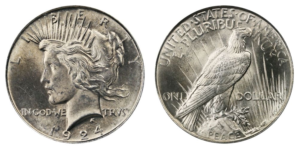 1924 No Mint Mark Silver Dollar