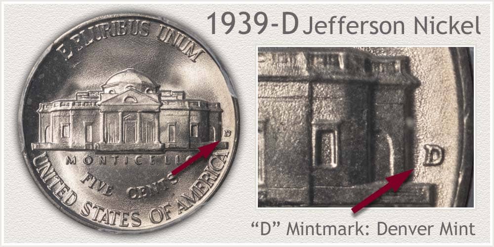 1939 D Jefferson nickel