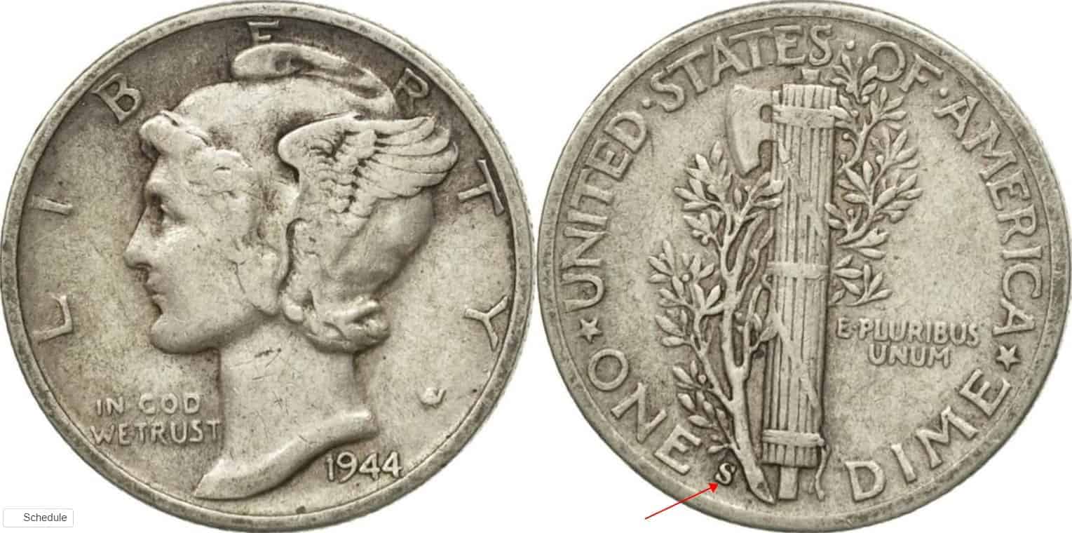 1944-S Dime Value