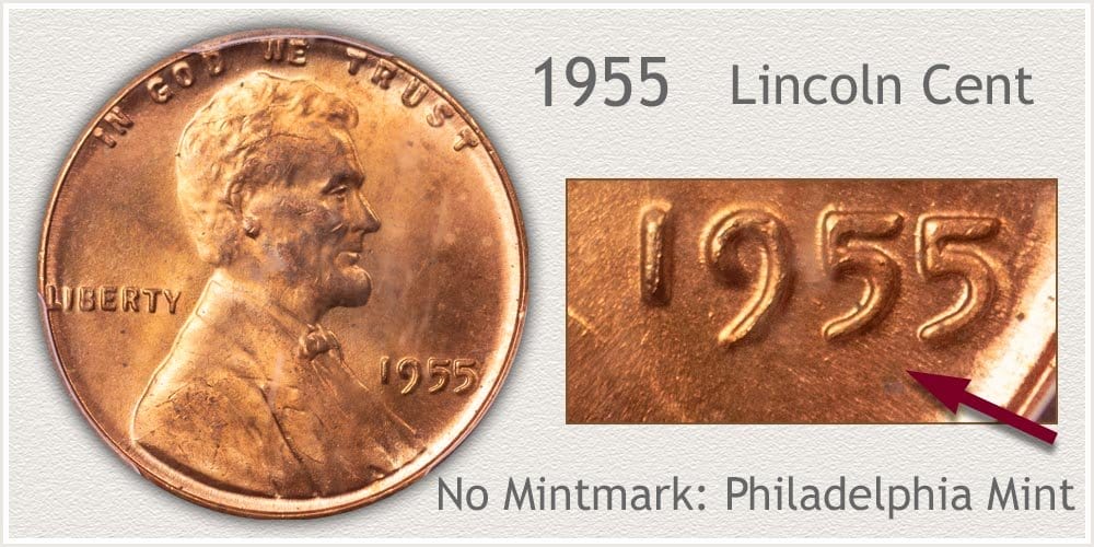 1955 No Mint mark Lincoln wheat penny