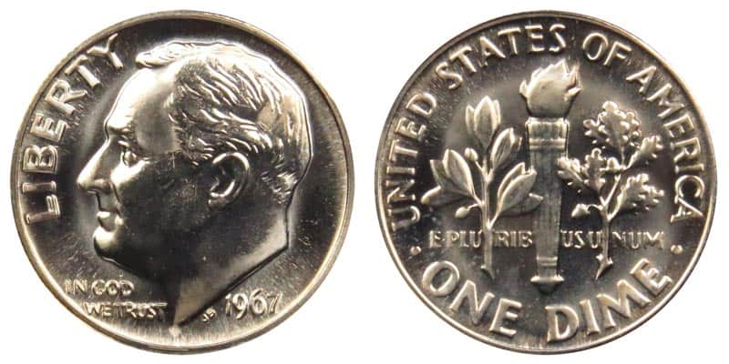 1967 No Mint Mark Dime Value
