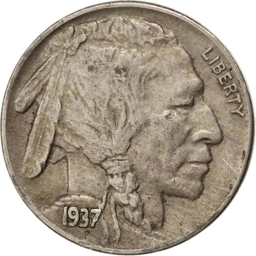 The Obverse of the 1937 Buffalo Nickel