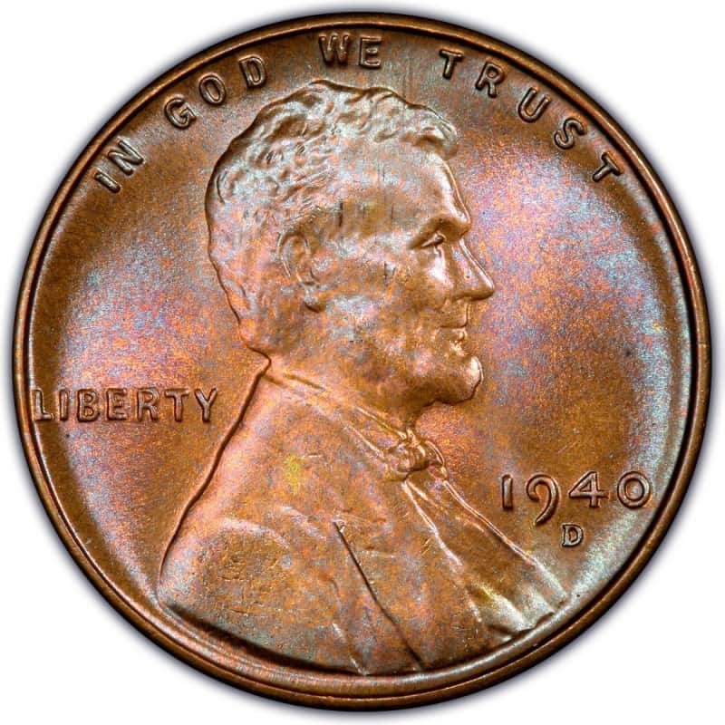 The obverse of the 1940 Lincoln wheat penny