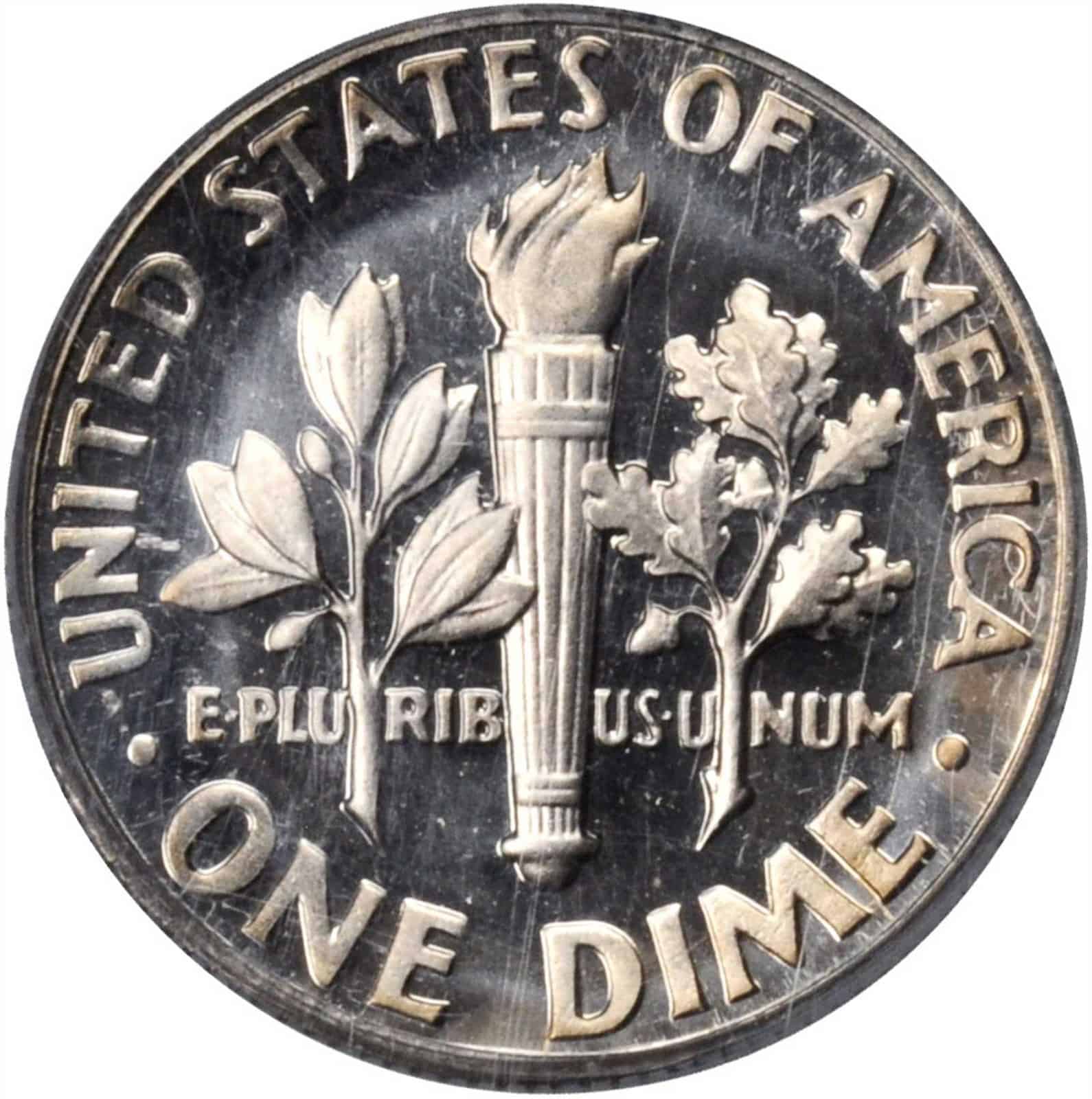 The reverse of the 1970 Roosevelt dime