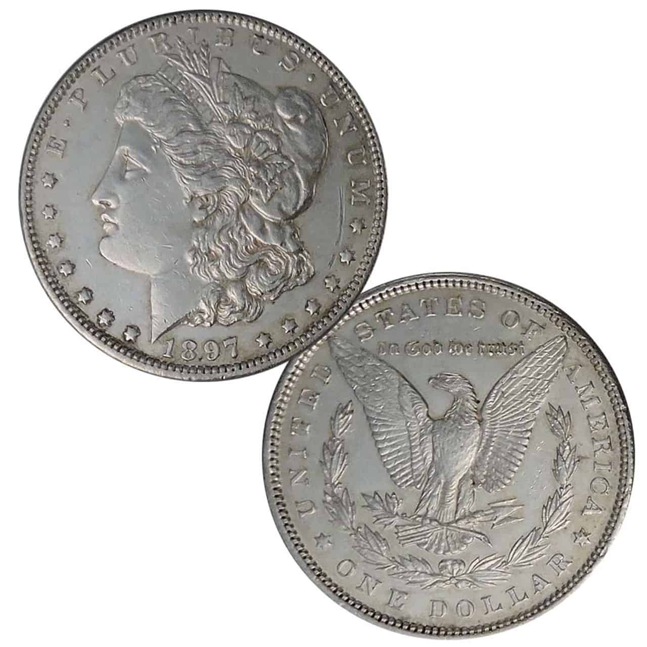 1897 No Mint mark silver Morgan dollar