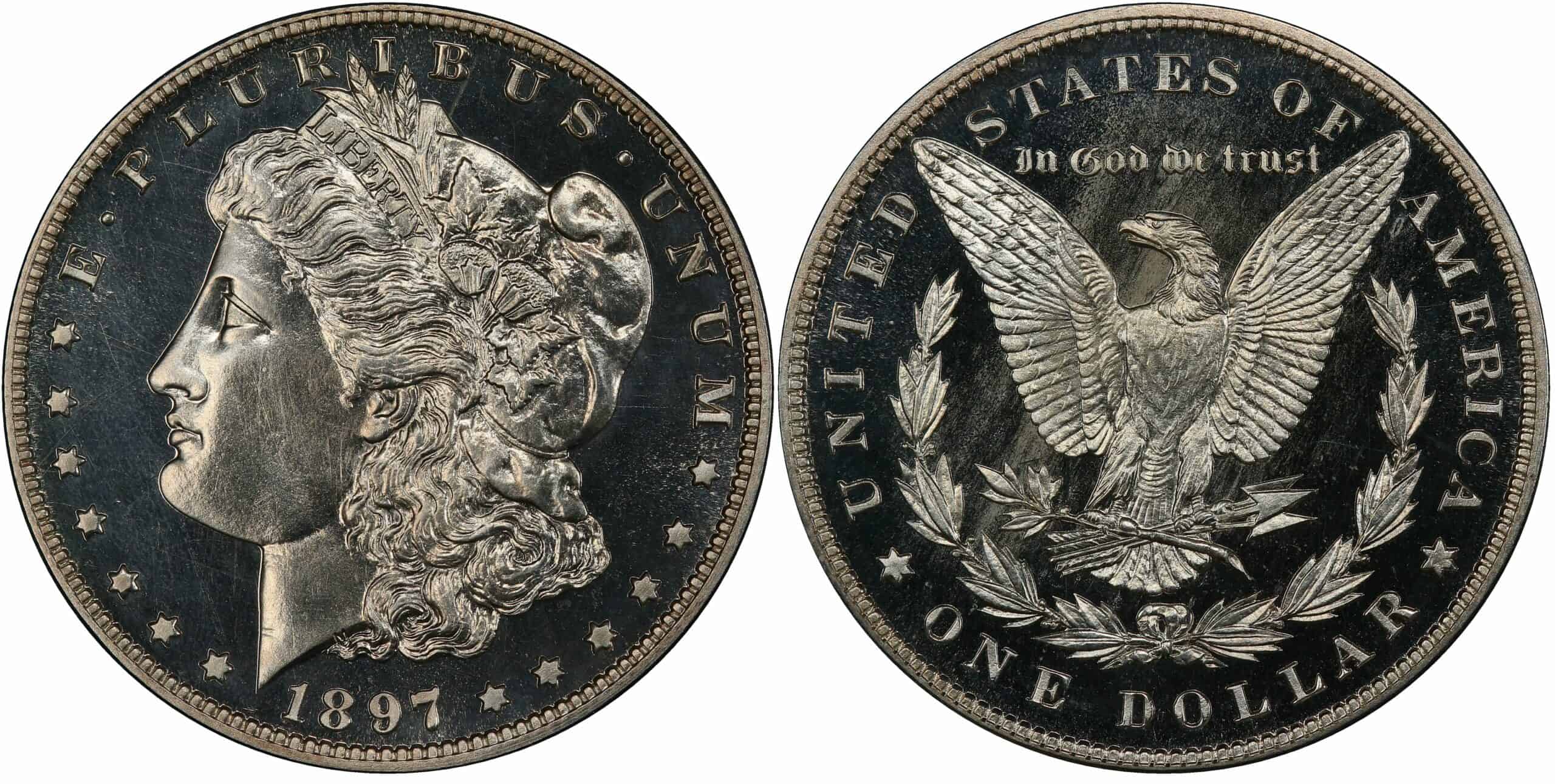 1897 silver proof Morgan dollar