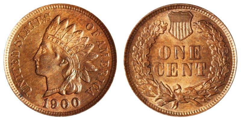 1900 Indian Head penny (with No Mint mark)