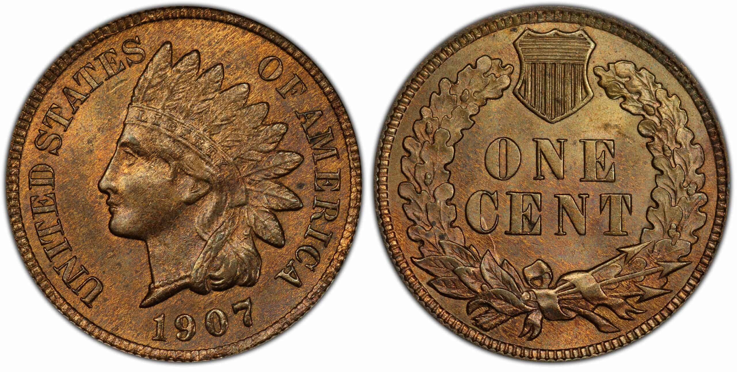 1907 Indian Head Penny Value (Rare Errors & No Mint Mark)