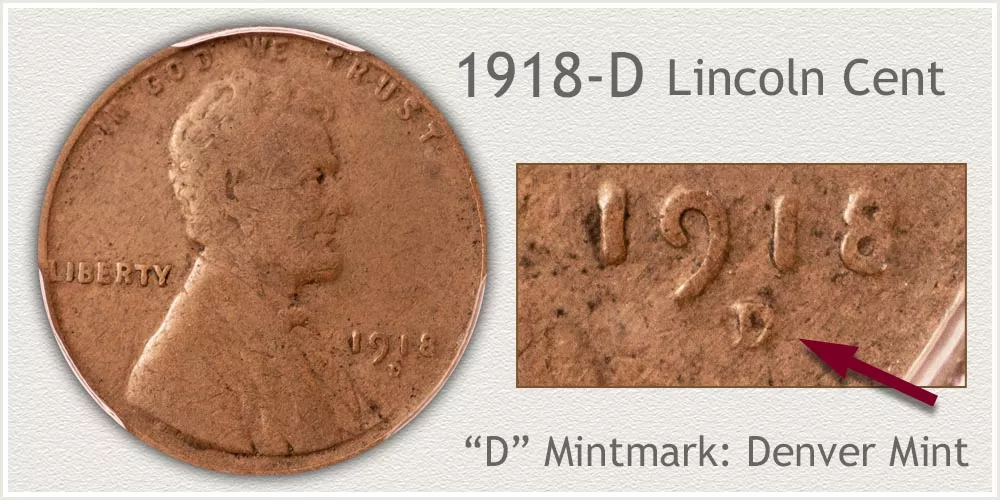 1918 D Lincoln wheat penny Value