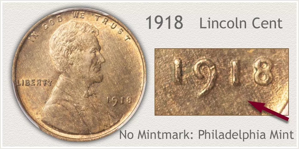 1918 No Mint mark Lincoln wheat penny Value