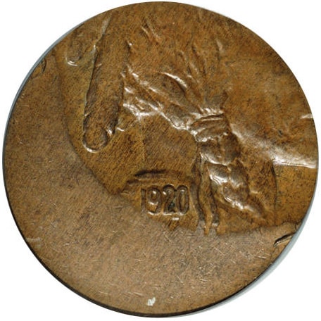 1920 Buffalo Nickel Struck 40% Off-Centre on a Penny Planchet