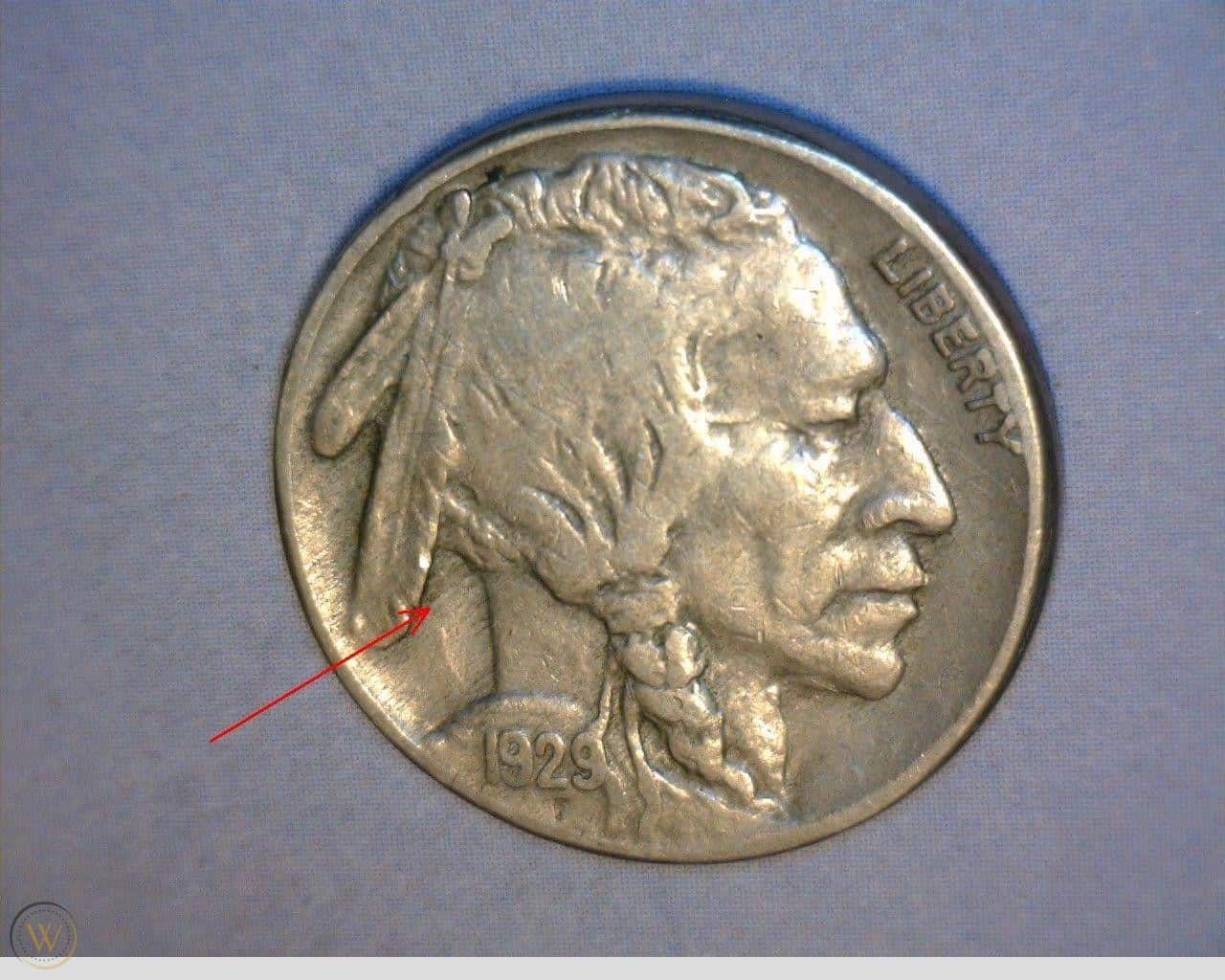 1929 Buffalo Nickel with Double Die Obverse