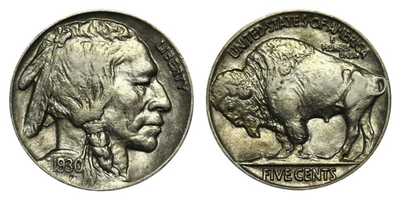 1930 "No Mint Mark" Buffalo Nickel