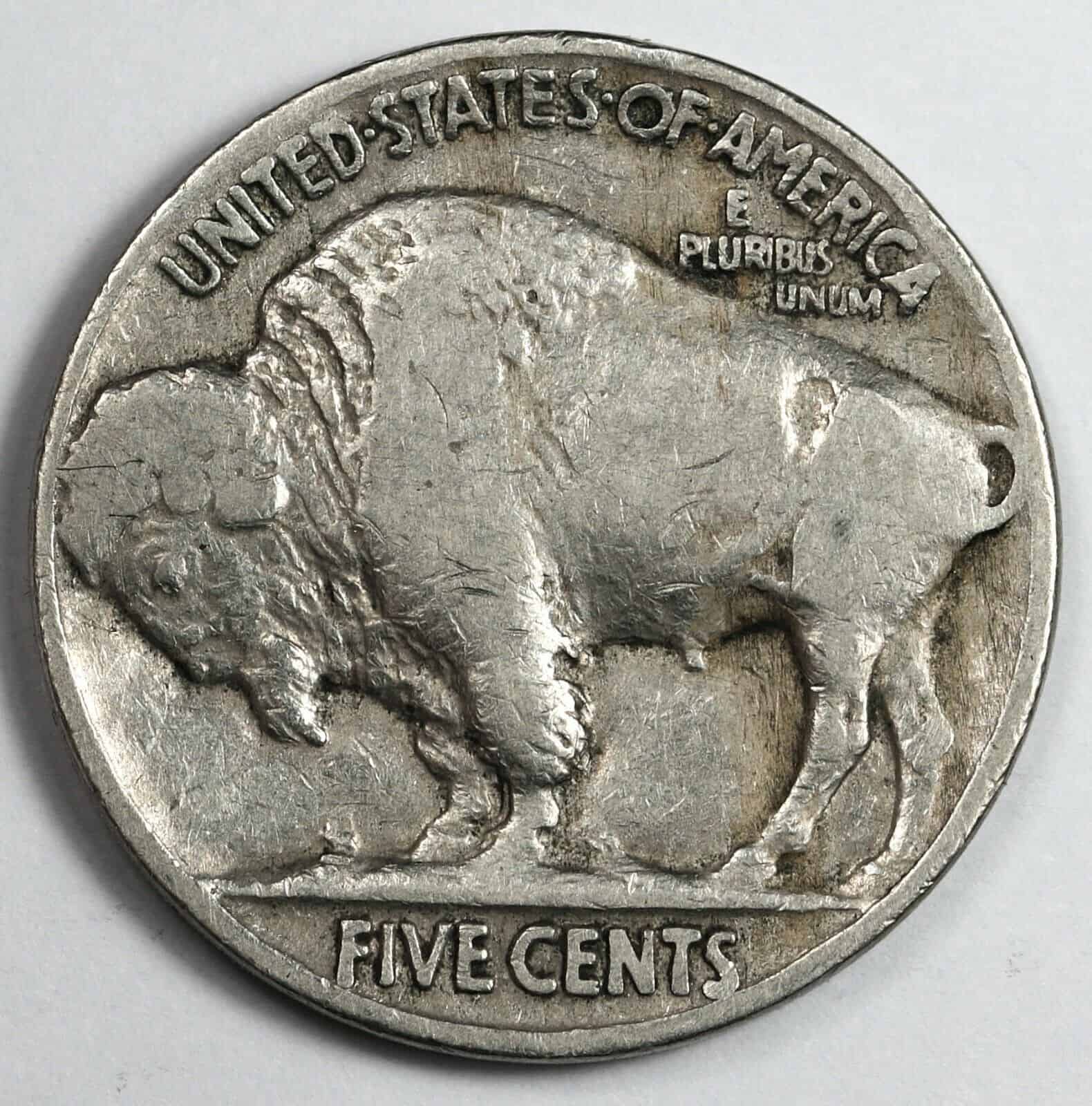 1930 Buffalo Nickel with Double Die Reverse Error