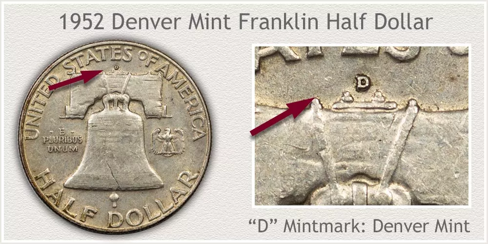 1952 D Franklin half-dollar