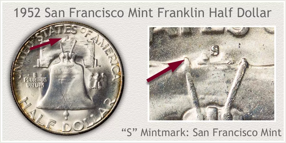 1952 S Franklin half-dollar 