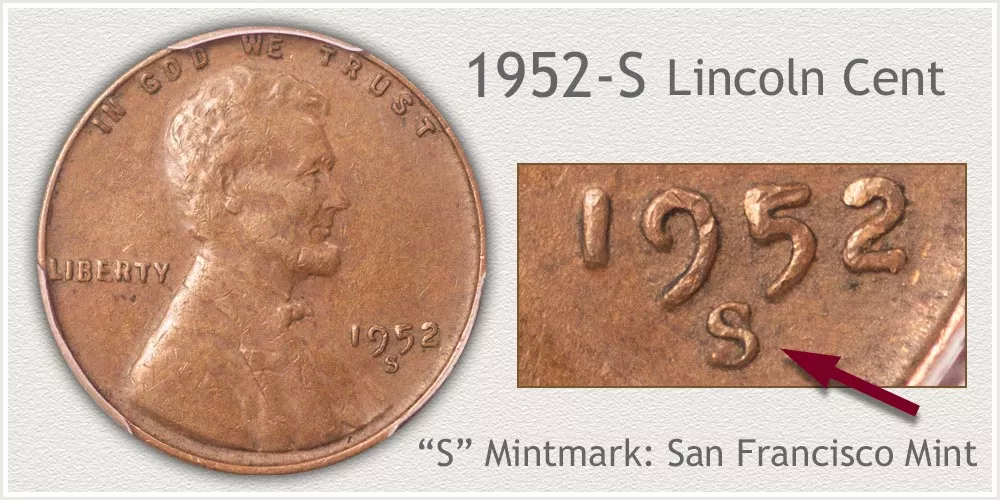 1952 S wheat penny