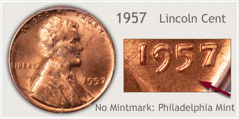 1957 (P) No Mint Mark Wheat Penny Value