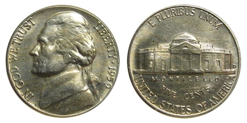1959 Nickel Value (Rare Errors, “D” & No Mint Mark)