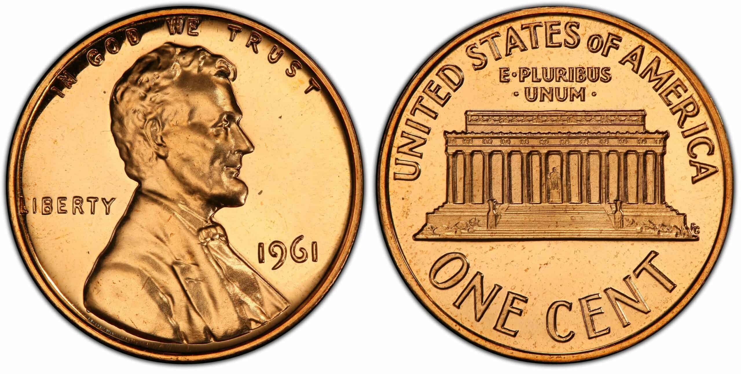 1961 Lincoln Memorial penny (proof)