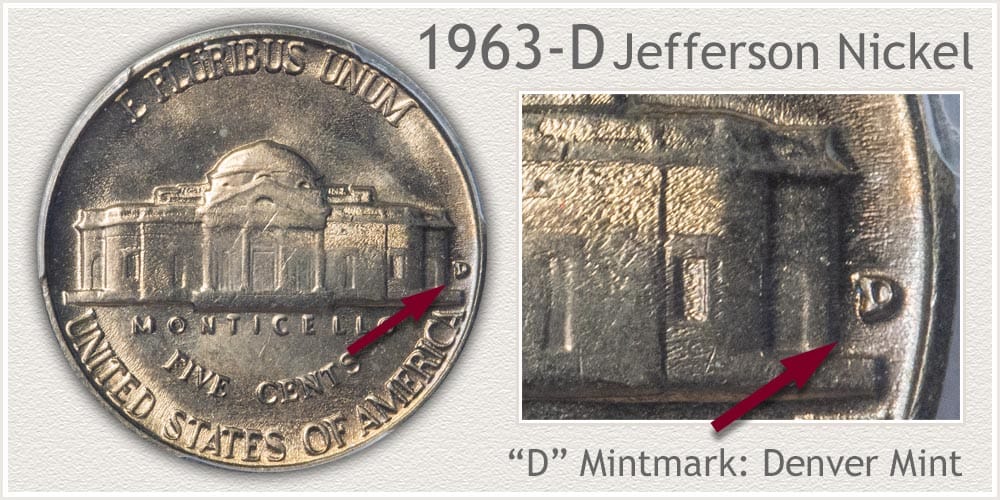 1963 D Jefferson nickel