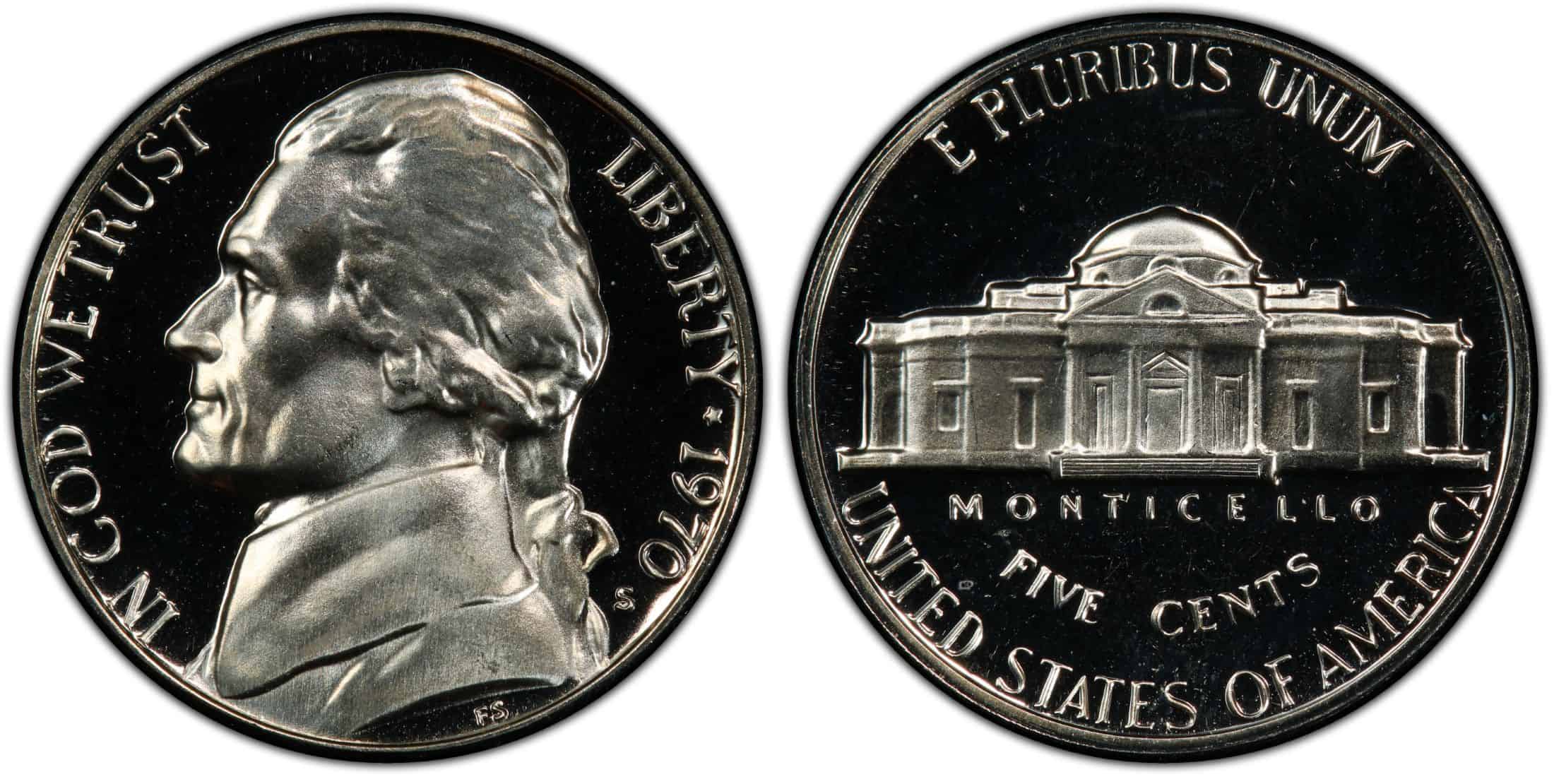 1970 S Jefferson nickel proof