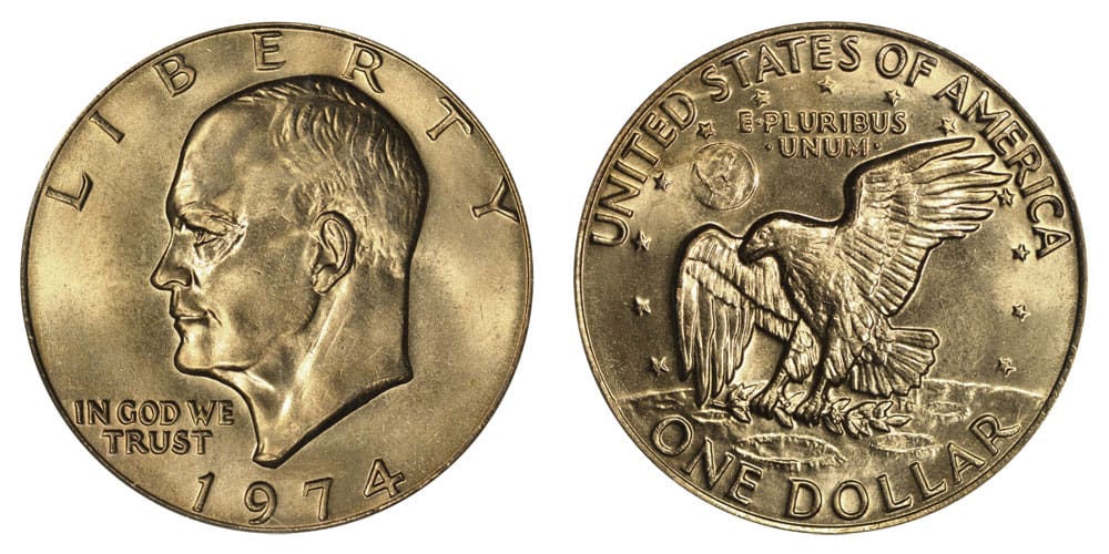 1974 No Mint mark Eisenhower clad dollar