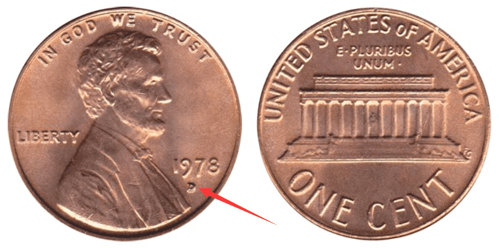 1978 D Lincoln Memorial penny