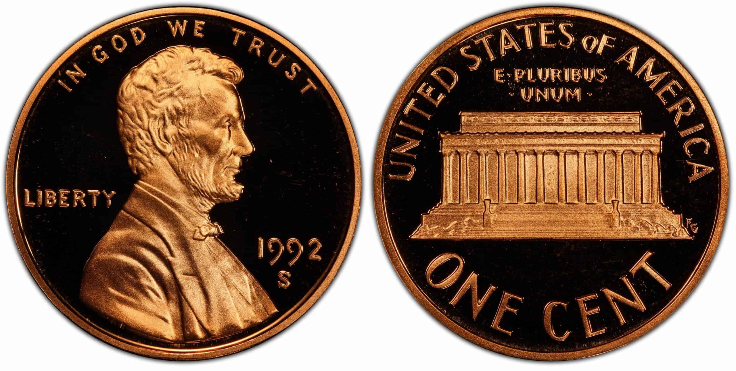 1992 S Memorial penny proof
