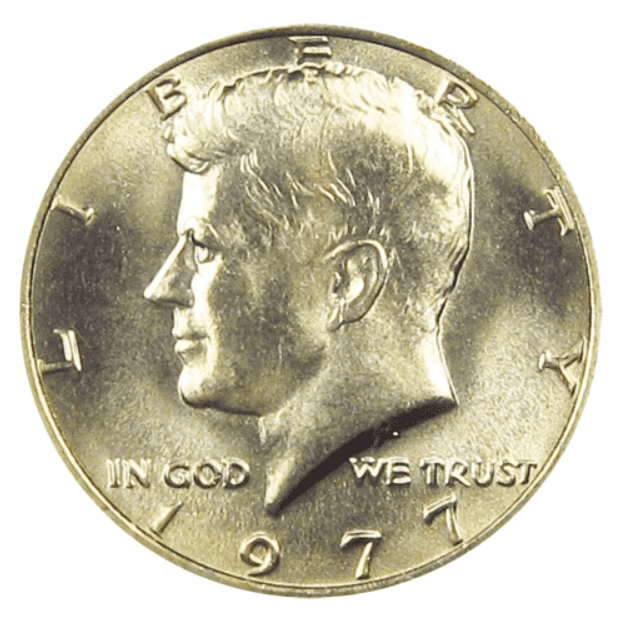 The 1977 Kennedy half-dollar obverse