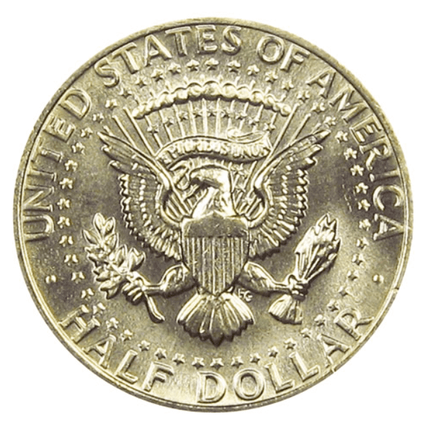 The 1977 Kennedy half-dollar reverse
