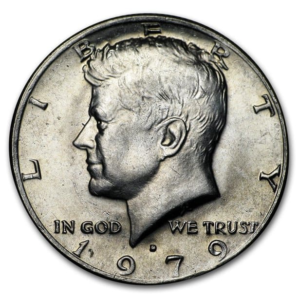 The 1979 Kennedy half-dollar obverse