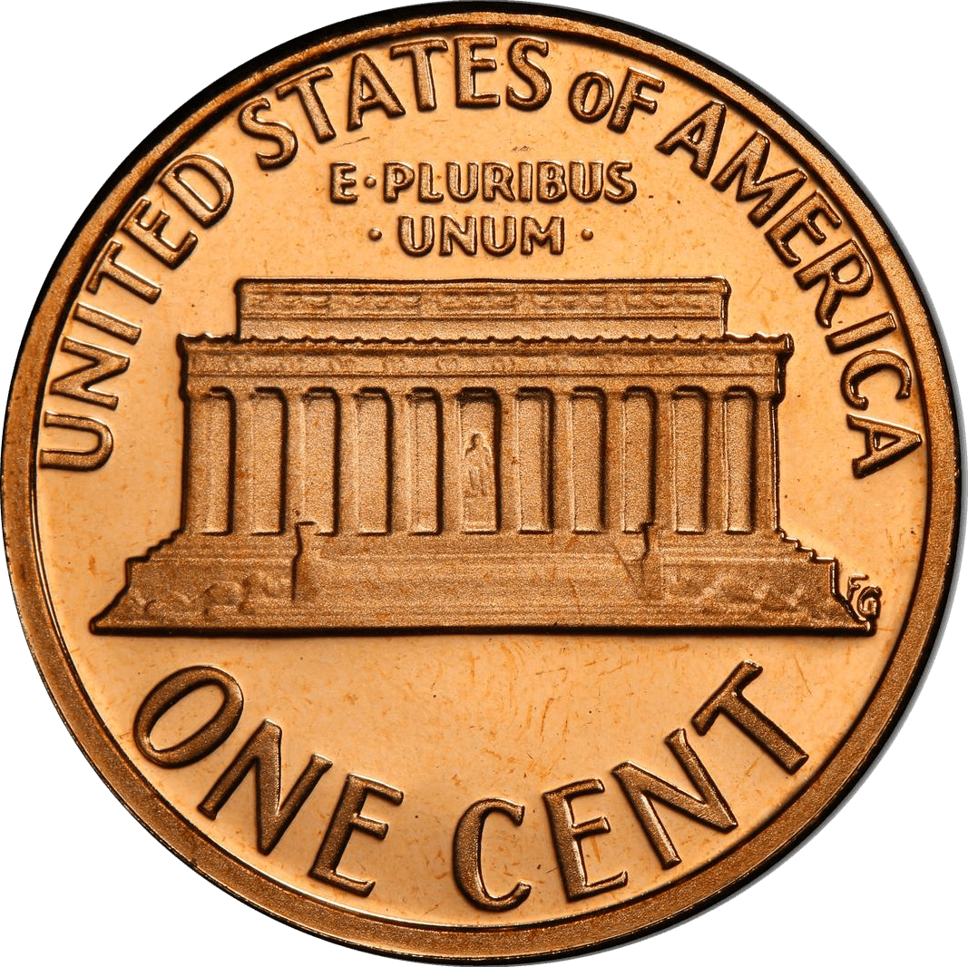 The 1979 Lincoln Memorial pennies reverse