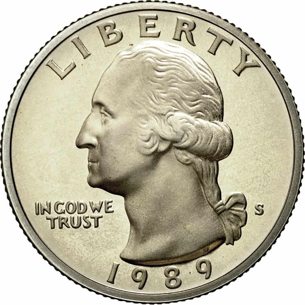 The Obverse of The 1989 Quarter