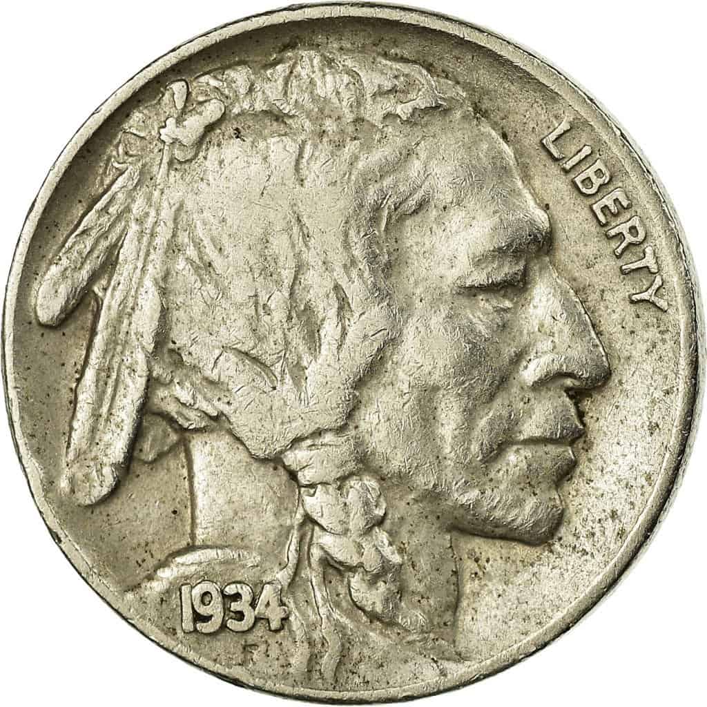 The Obverse of the 1934 Buffalo Nickel