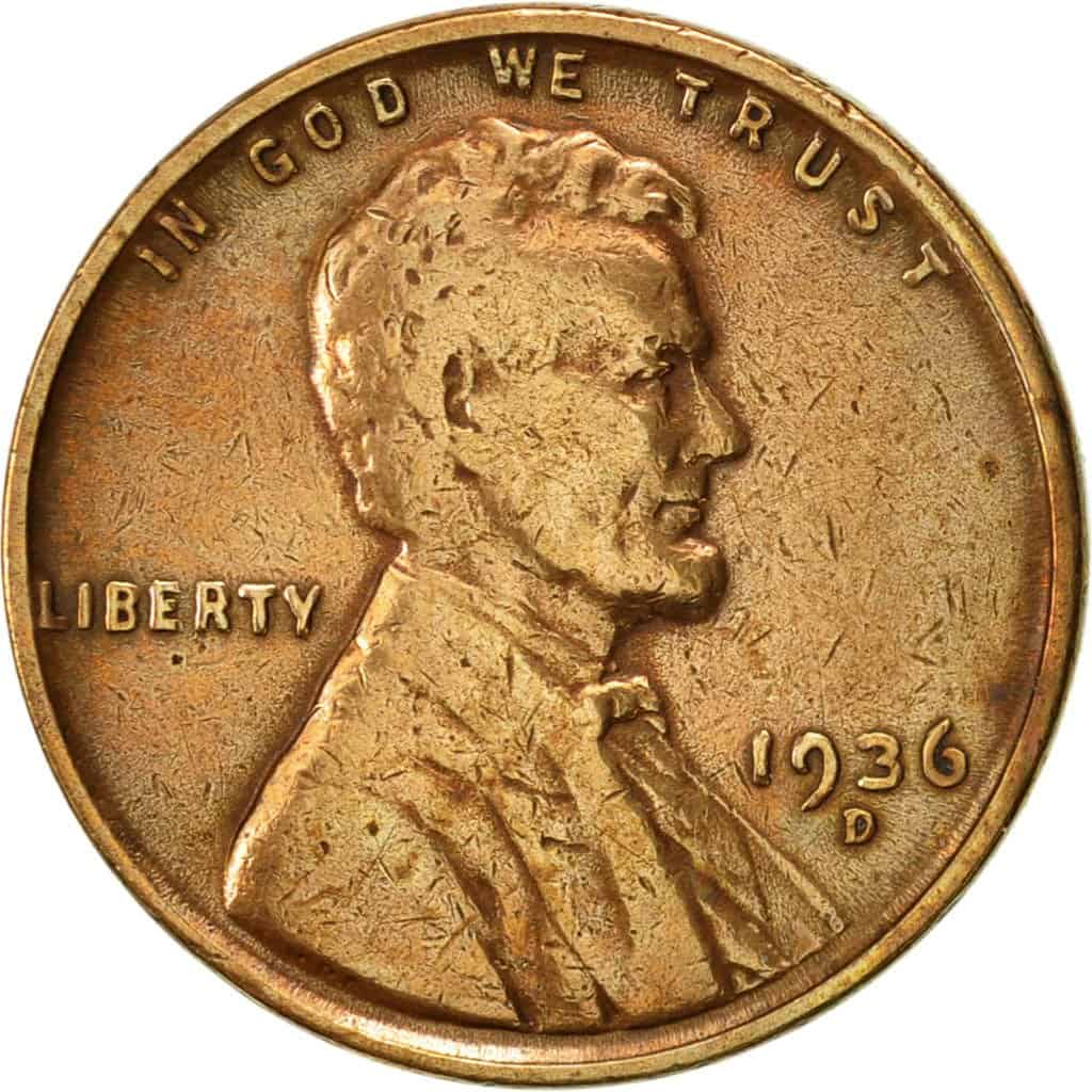 The Obverse of the 1936 Wheat Penny