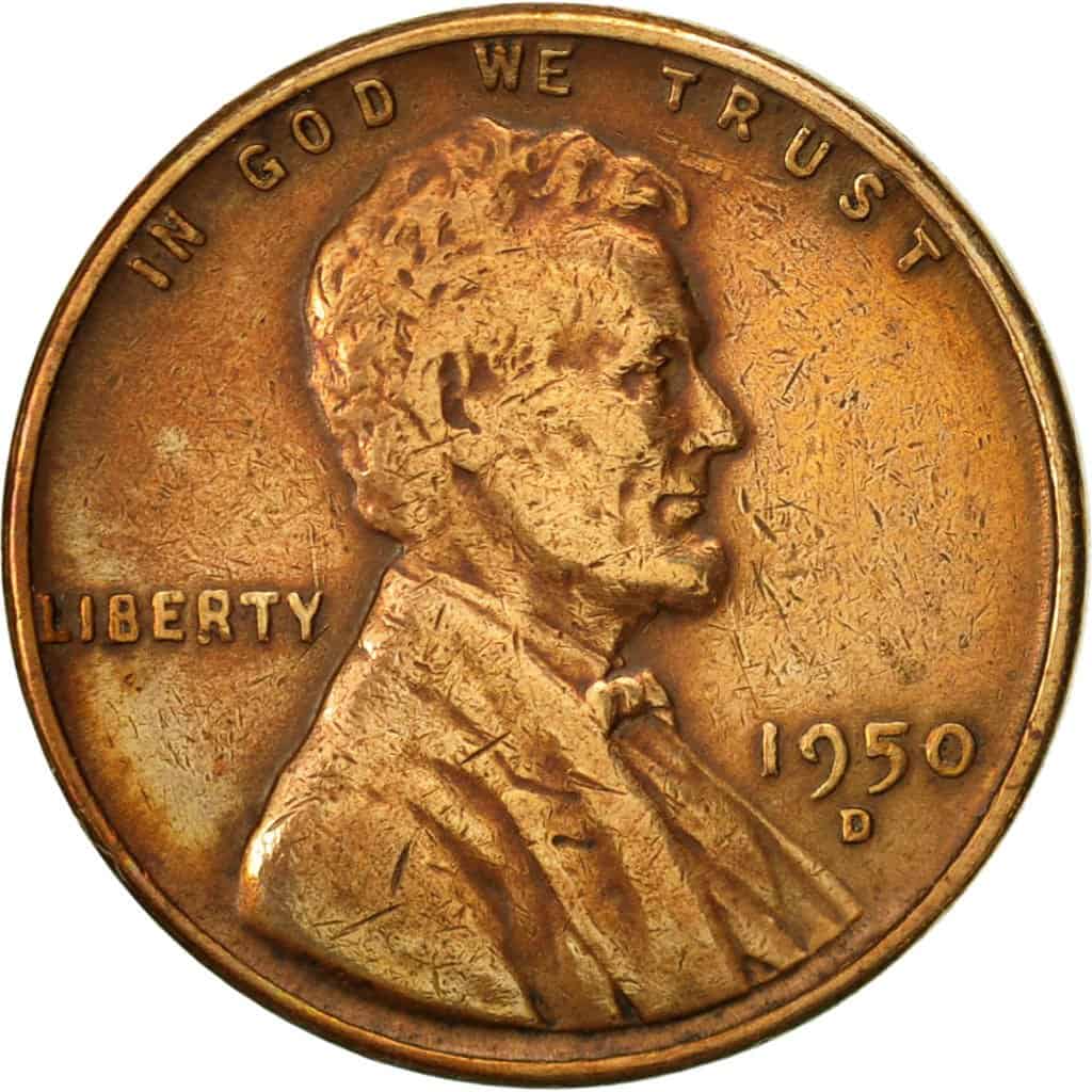 The Obverse of the 1950 Wheat Penny