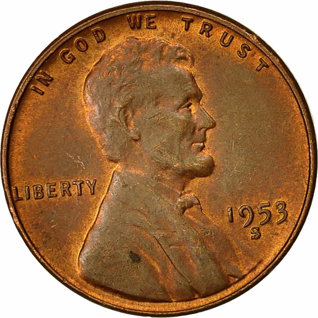 The Obverse of the 1953 Wheat Penny