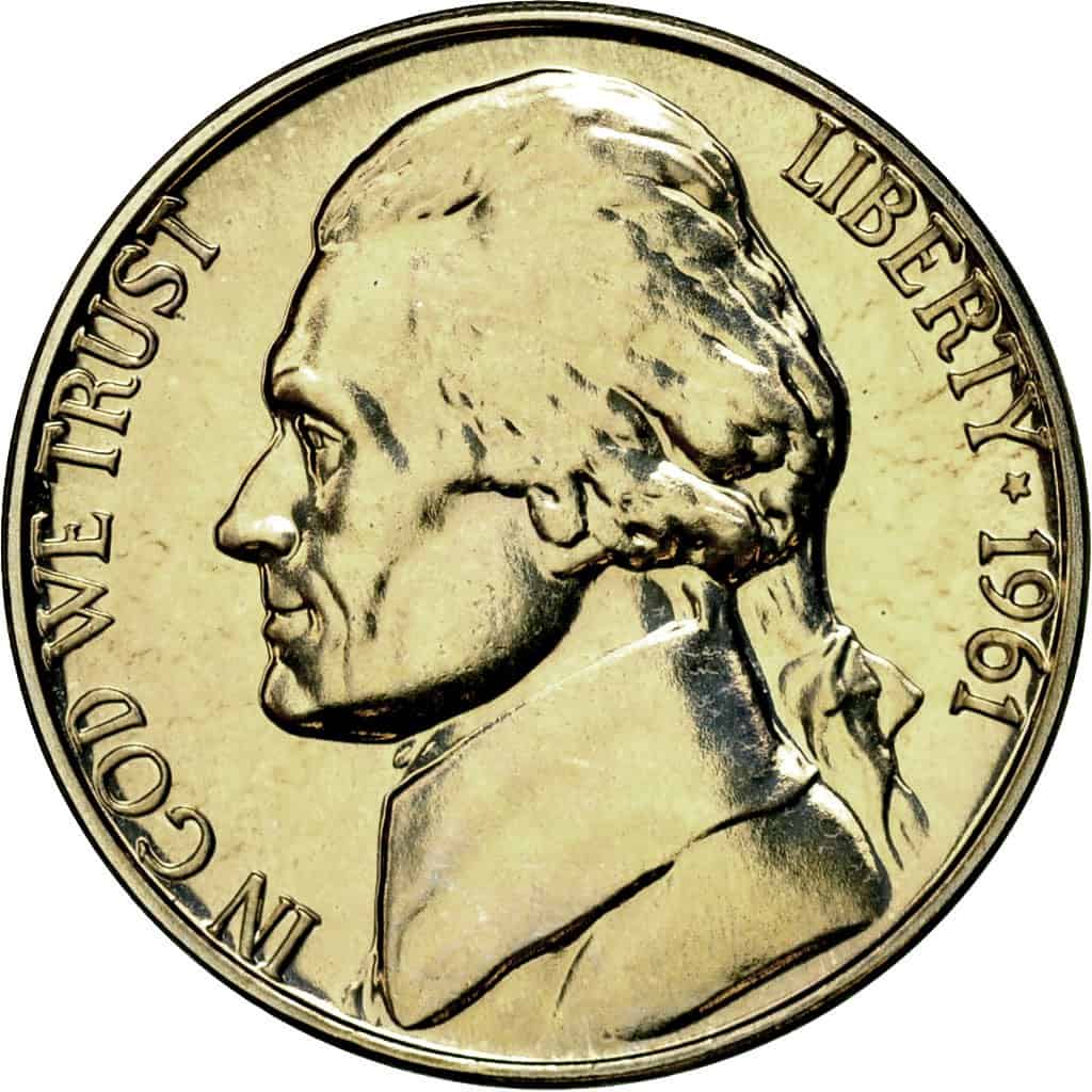 The Obverse of the 1961 Nickel