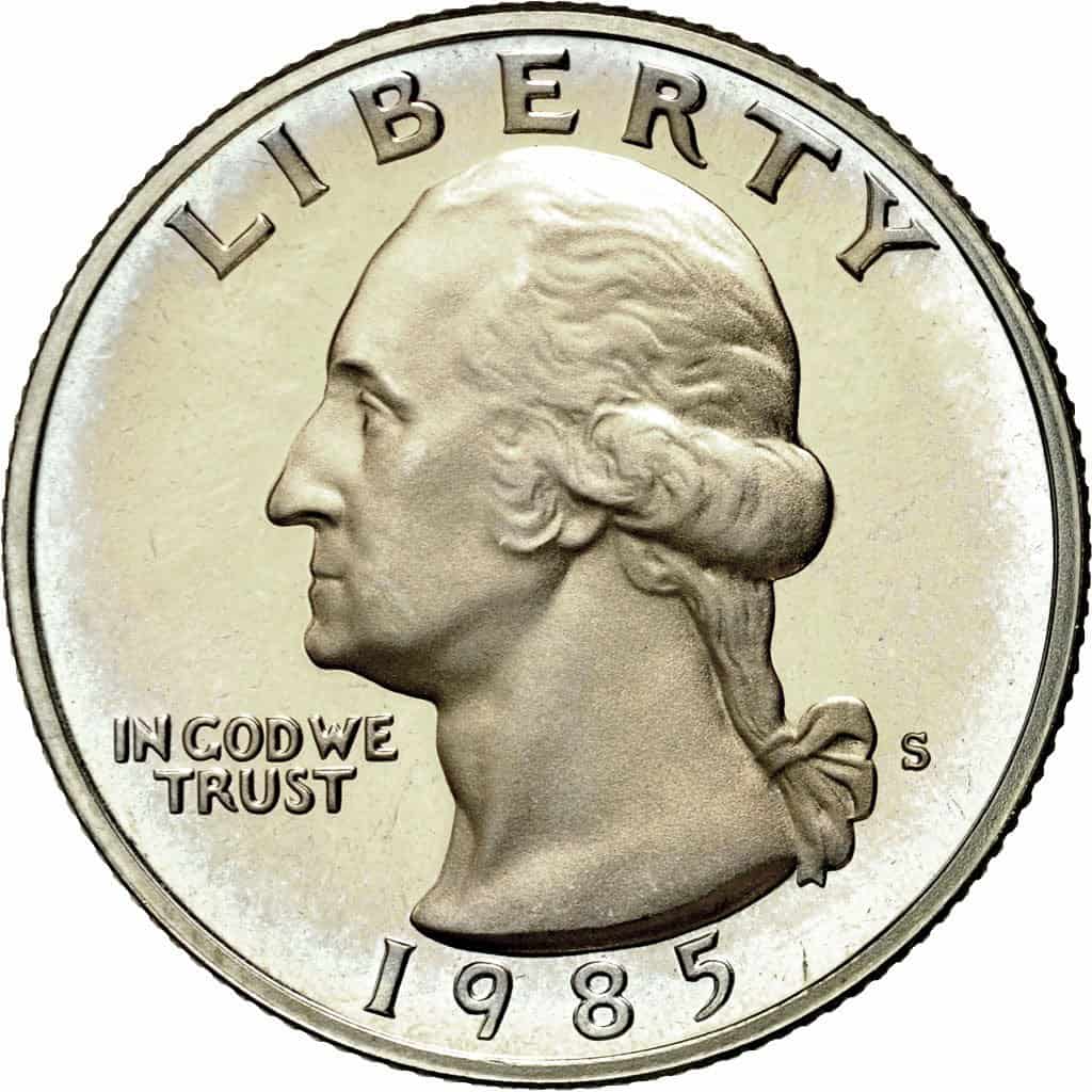 The Obverse of the 1985 Quarter