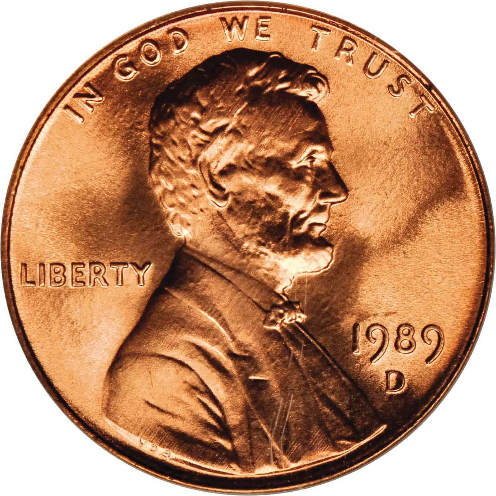 The Obverse of the 1989 Penny