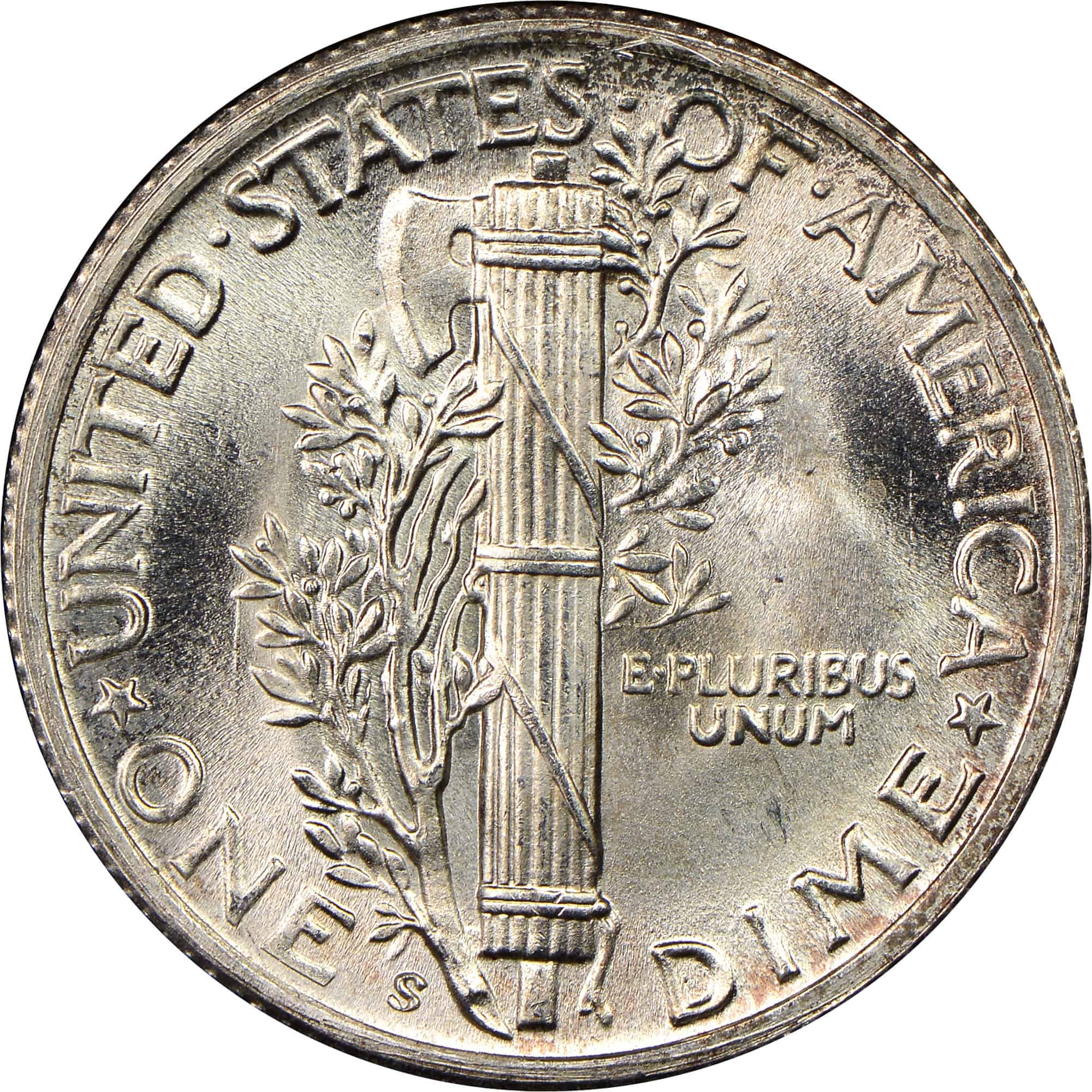 The Reverse of the 1945 Mercury Dime