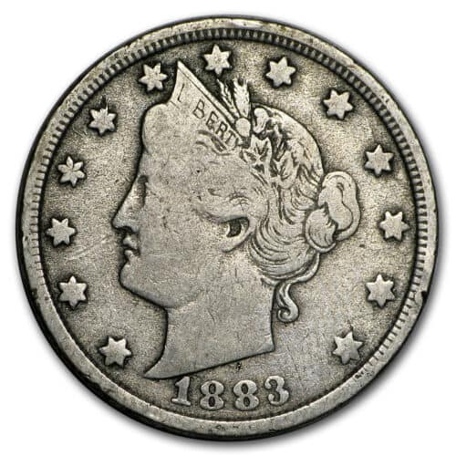 The obverse of the Liberty Head nickel (V nickel)
