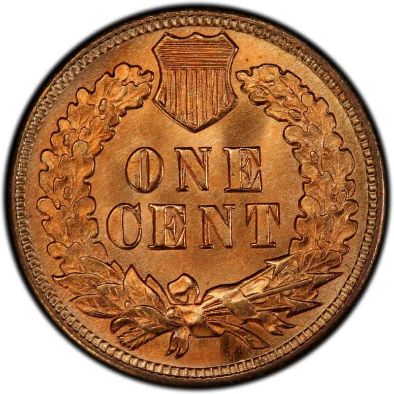 The reverse of the 1907 Indian head penny