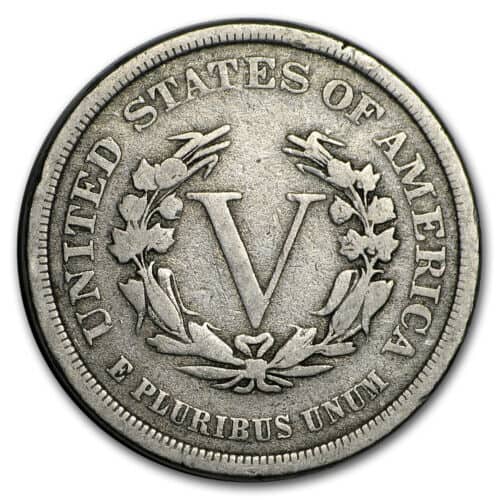The reverse of the Liberty Head nickel (V nickel)
