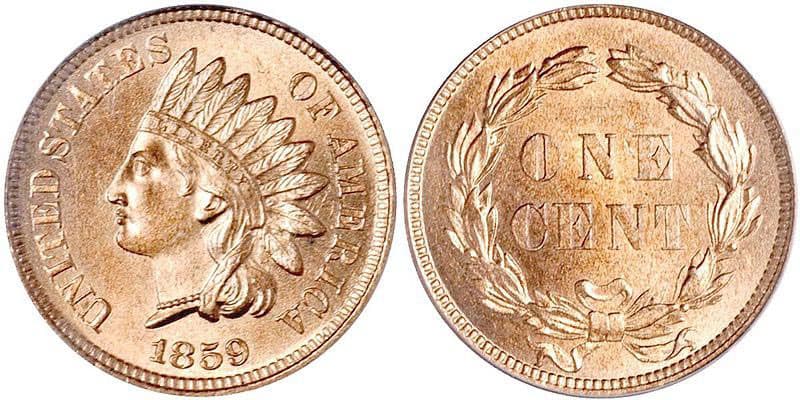 1859 No Mint mark Indian Head Penny Value