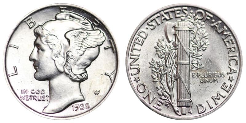 1935 (P) No Mint Mark Dime Value