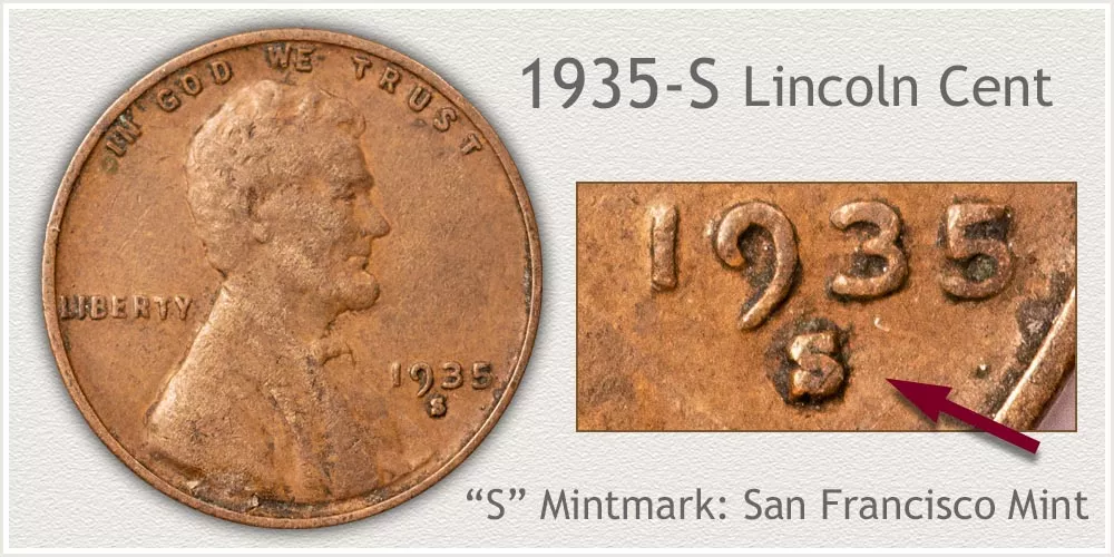 1935-S Wheat Penny Value